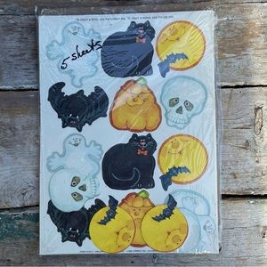 Vintage treat holders black cat pumpkin Halloween 1990